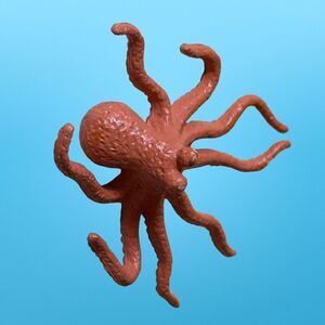 Vintage PVC Coral Octopus by BBCP INC 5.5” A3